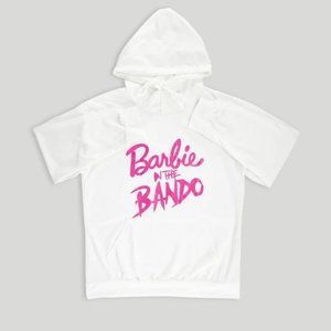 Bando Barbie Hoodie - Hot Pink on White
